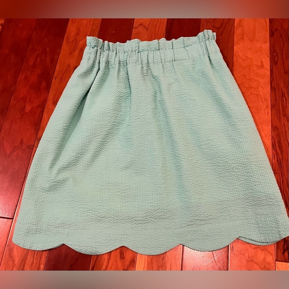 Lauren James Seersucker Skirt Ladies Size Small Side Pockets Summer Perfect